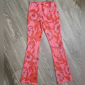 Floral Pink and Orange Pants from ZARA